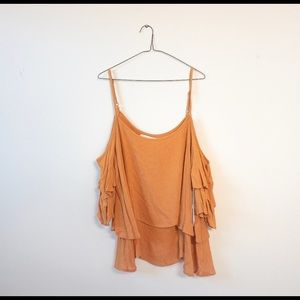 NWT Stitch Fix Woman's Mustard Yellow Ruffle Top